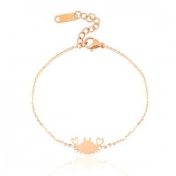 Bracelet Chainette Crabe Rose Gold